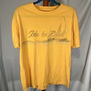 Margaritaville Shirt Mens Large Orange Isle Be Back Short Sleeve Graphic Tee